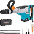 Berserker 1700W 25-Pound SDS-Max Demolition Jack Hammer 65H,14-Amp Corded | Inline Medium & Heavy duty Electric Concrete/Pavement Breaker with Variable Speed,Vibration Control,Carrying Case & 2 Chisels
