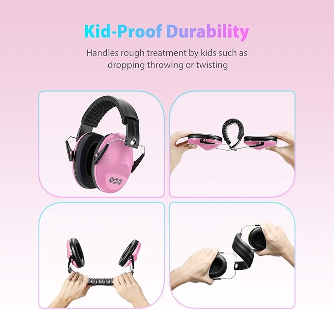 Dr.meter Noise Cancelling Headphones for Kids: SNR27.4 Kids Ear Protection Earmuffs with Adjustable Headband, Ear Muffs for Noise Reduction in Monster Jam, Concert, Firework, Mowing, Autism Sensory
