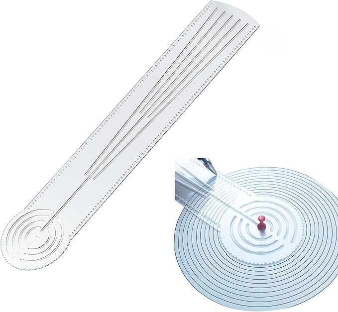 3-in-1 Mandala Ruler Tool with Holes, Mandala Dot Art Circle Maker, Compass Protractor Straight Ruler for Dot Art Geometric Mandala Pattern Design (40cm/15.8")