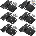 3-1/2" Heavy Duty Gate Hinges, Black Iron Door Hinges with Screws, Durable Gate Strap Hinges for Wooden Fences Gate Shed Barn Door, 6pcs