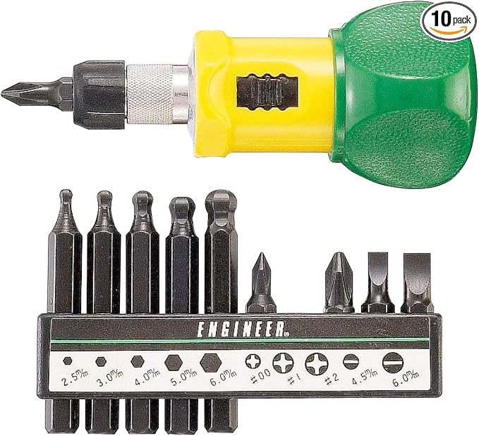 ENGINEER DR-04 Engineer Ratchet Stubby Set, 10 Bits