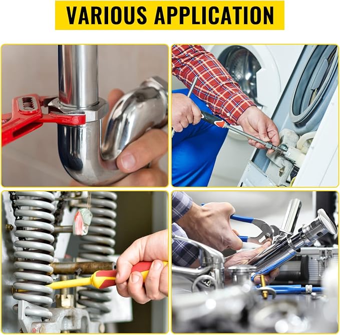 VEVOR Pipe Wrench, 51 inch, Heavy Duty Cast Iron Straight Plumbing Wrench, Adjustable Plumber Tool for Sink Faucet Toilet Bowl Bathroom Kitchen Drainer Repair Installation