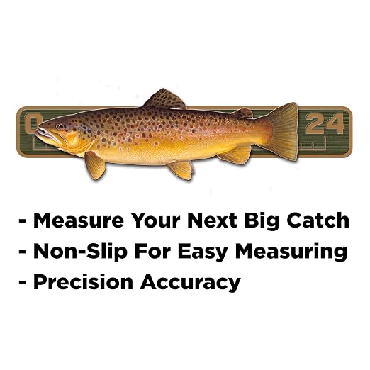 USATuff SeaDek EVA Foam Fish Measuring Ruler for Boat, Fishing, Kayak | Adhesive Backing Peel & Stick - 24" OliveGreen-Mocha