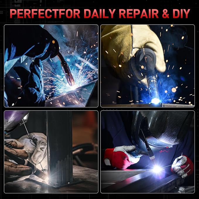 ANDELI 160A MIG Welder, GAS MIG/FLUX MIG/LIFT TIG/STICK 4-In-1 Multiprocess 110V/220V Dual Voltage Welder, LED Digital Display Synergic Control,Gas Gasless Welding Machine With welding rods