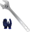 24" Inch Adjustable Wrench with 2-1/2"(63mm) Max Jaw Opening (Scales Metric and SAE), Drop Forged Alloy Steel Adjustable Spanner for Various Fasteners, Chrome Plated Handle Polished