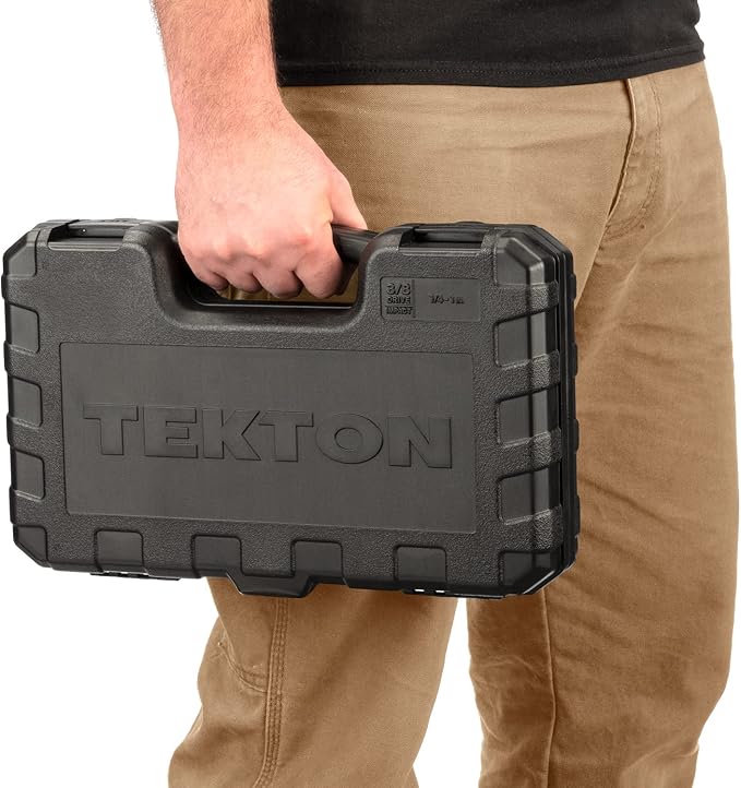 TEKTON 3/8 Inch Drive 6-Point Impact Socket Set, 33-Piece (1/4-1 in.) | SID91400 | (1/4 - 1 in.), Shallow and Deep, 6-Point, Case