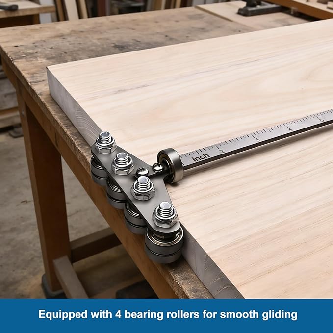 16" Positioning Calipers for Circular Saw, Rip Cut Circular Saw Guide Rail, Adjustable Circular Saw Roller Guide for Circular Saw Precise Measurements & Easy Wood Cutting (Stainless Steel)