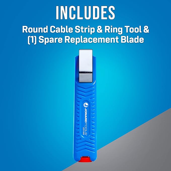 Jonard Tools CST-900 Round Cable Strip & Ring Tool for Telephone, Network, and Electrical Cable, 8-28 mm