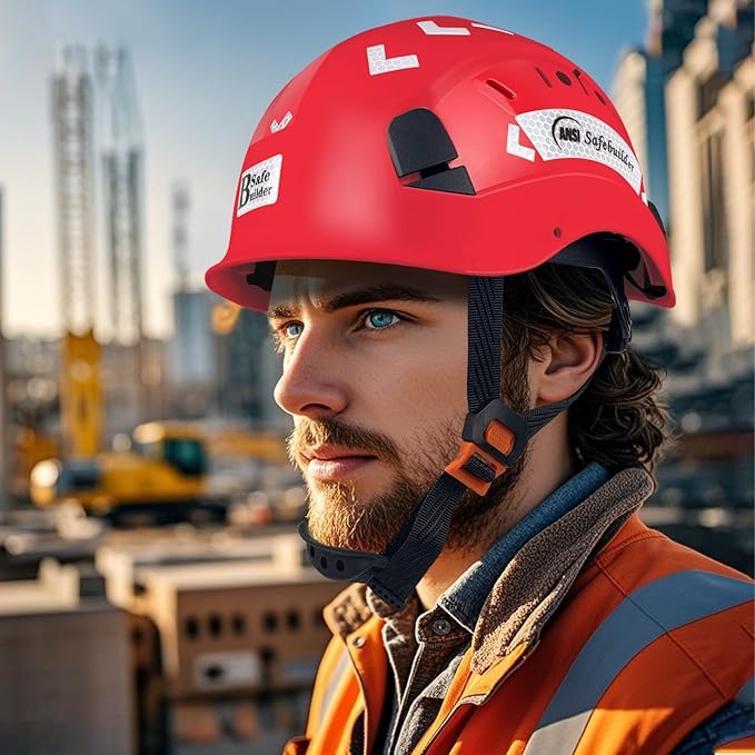 Construction Safety Helmet ABS Hard Hat Adjustable Ventilation System Hardhats Industrial Work Head Protection for Men Certified ANSI/ISEA Z89.1