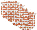 Lunarable Autumn Pumpkin Chair Seating Cushion Set of 4, Simplistic Halloween Fruit Pattern on Plain Backdrop, Anti-Slip Seat Padding for Kitchen & Patio, 16"x16", Burnt Orange Green Brown