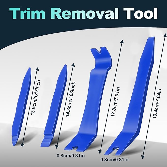 Keze 7 Pcs Auto Plastic Trim Removal Pry Tool & Clip Plier Remover Kit for Removal Car Body Upholstery Door Panel Dashboard Automotive Push Rivets Fasteners-Blue