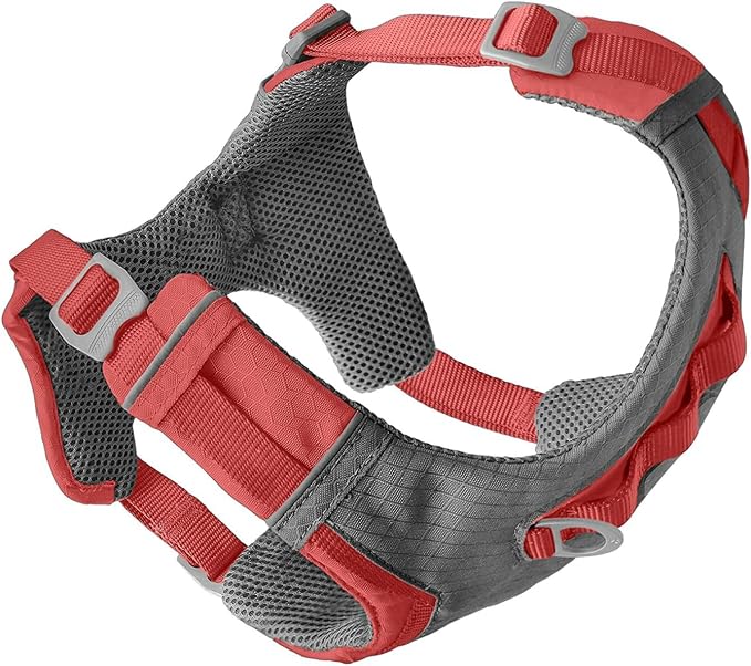 Kurgo Journey Air Dog Harness, Coral, Extra Large | Padded Chest, Ripstop Outer & Breathable Mesh, Back Assist Handle, Rust-Free Aluminum Hardware, Reflective Trim