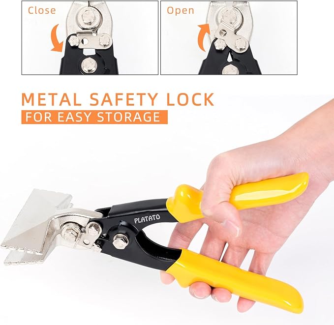 PLATATO 3 Inch Hand Seamers Sheet Metal Bender Tools for Bending, Seaming and Straightening 18-30 Gauge Sheet Metal, Duckbill Pliers for HVAC Work, Duct Work, DIY and Repair Projects