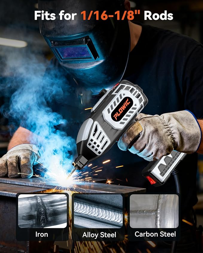Portable Welding Machine 110V, Portable Handheld Welder with IGBT Inverter 5 Variable Current Adjustment, Electric ARC Stick Welder Gun for 1/16"-1/8" Rods, Carring Case &20 Rods Included