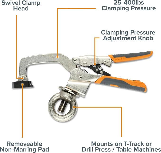 BORA Auto Adjust Drill Press Clamp 3 in Hold Down Clamp Tool