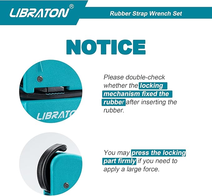 LIBRATON Strap Wrench 2-piece Multifunctional Adjustable Wrench Tools Oil Filter, Jar Opener