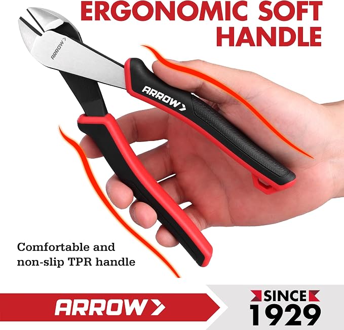 ARROW 4-Piece Pliers Set, CR-V Steel | 8 Inch Diagonal, Long Nose, Slip Joint, 10 Inch Groove Joint Pliers, Ergonomic Anti-slip Handle, for Basic Repair