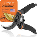 Premium Bypass Pruning Shears for your Garden - Heavy-Duty, Ultra Sharp Pruners w/Soft Cushion Grip Handle Made with Japanese Grade High Carbon Steel - Perfectly Cutting Through Anything in Your Yard