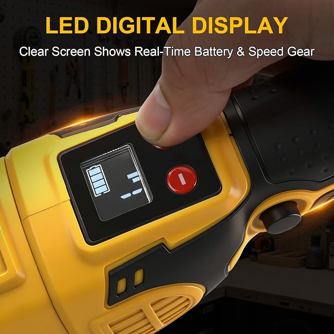 2-in-1 Cordless Angle Grinder & Circular Saw for Dewalt 20V Max Battery | No Battery, 4-1/2" to 5", 180° Rotating Head, 3-Speed with LED Display, 9300RPM Brushless for Cutting, Grinding, Polishing