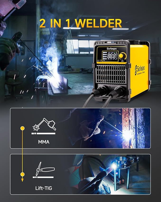 Stick Welder, 2026 Newest [Large LED Display] ARC 200Pro Welding Machine 110V/220V 200A with Synergic Control, IGBT Inverter Portable Welder Machine with Hot Start, Arc force and Anti-Stick