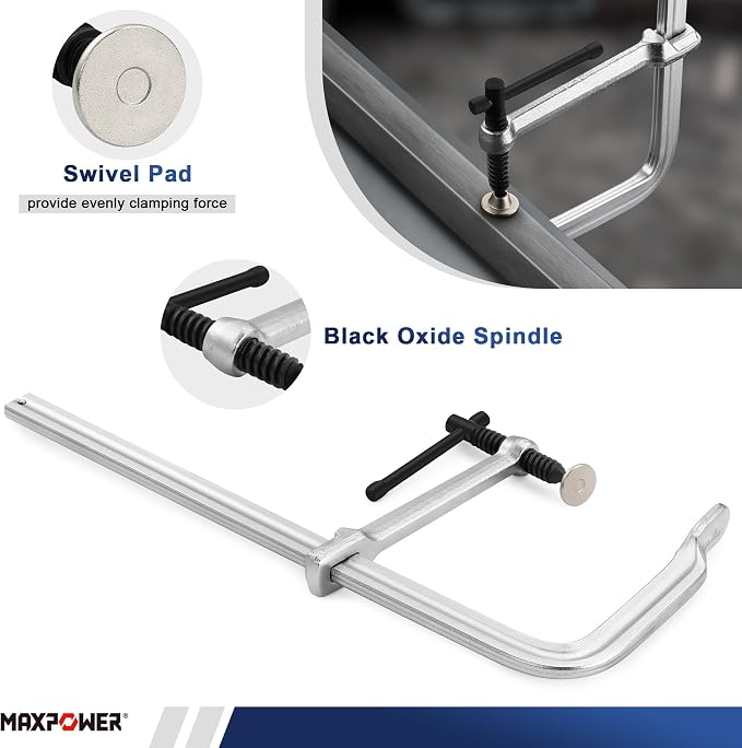 MAXPOWER Deeper Throat F Clamp, 7-1/8" Throat, 15-5/8" Opening