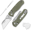 Kizer Uti Bear(New Dual-screw Version) Folding Utility Knife, Clutch Lock Box Cutter EDC Pocket knife with 5PCS Razor Blades, Pocket Knives with Pocket Clip for Men Women V3619JM1
