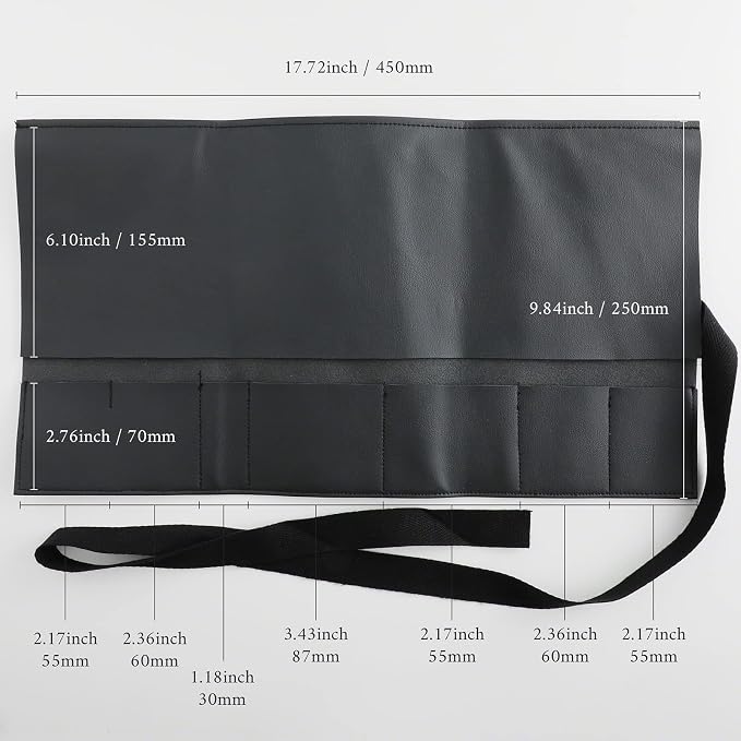 Wazakura Made in Japan 6PCS Bonsai Professional Tool Kit with Roll Bag: Yasugi Steel Ashinaga Scissor, Concave Branch Cutter, Knob Cutter, Jin Plier, Wire Cutter, Root Cutter. Bonsai Tool Set & Case