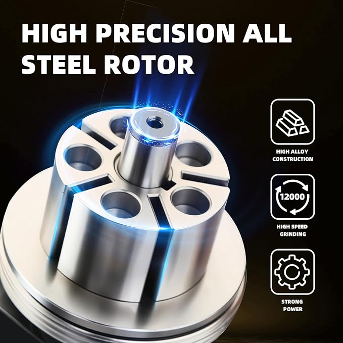 Low noise 5/6 Inch DA Sander for Auto Body - Lightweight, Powerful random orbital air sanders, Noise Reduction Design pneumatic sander (6 inch with 12 pcs Sandpaper)