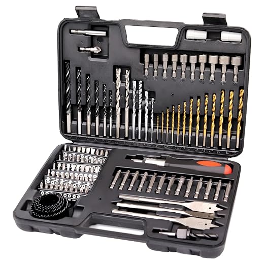 ETERNA 110pc Drill Bit Set Titanium HSS Drill Bit Screwdriver Bit Kit, with Carry Case for Metal, Masonry, Wood, Plastics Cement Drilling
