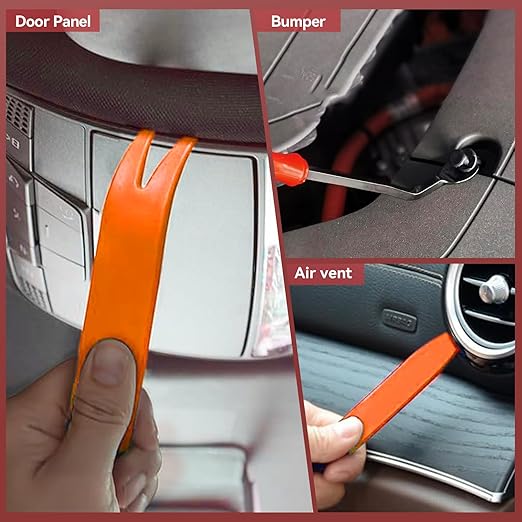 1430Pcs Car Interior & Exterior Retainer Clips - 47 Sizes Assorted Colorful Push Pins & Metal Screws. 3-Tier Box Auto Fastener Kit with Orange Pry Tools for Bumper Door (1430Pcs)