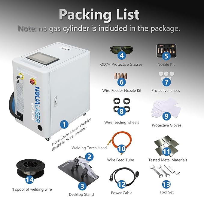 4-in-1 Laser Welding Machine 1200W Built-in Wire Feeder Portable Air-Cooled Fiber Laser Welder/Cleaner/Cutter/Tack Welding/Weld Seam Cleaning for Metal 220V Industrial Welder | Home DIY