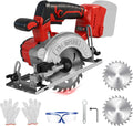 5 Inch Circular Saw for Milwaukee M18 18V Battery (No Battery), Brushless Cordless Round Saw Kit with 0-45° Cutting Bevel, 6200 RPM, Idea for Wood Plastic Soft Metal