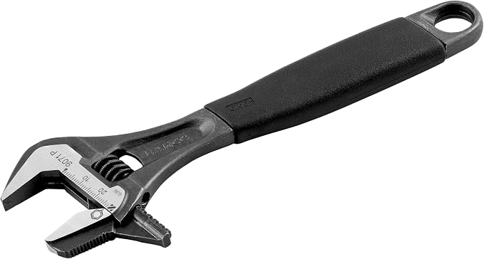 Bahco BAH9071RPUS 8" SAE Ergo Combination Adjustable/Pipe Wrench with Handle, Dual-Purpose Reversible Jaw for Max Grip, Comfort, and Slim Head for Tight Spaces in Plumbing and Maintenance Tasks | Plumbing And Maintenance Use, Reversible Jaw Design, Tig...