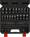 EMENTOL 38PCS 1/4" 3/8" 1/2" Drive Allen Hex Bit Socket Set, SAE/Metric, Includes Power Drill Adapter, Socket Adapters, 2mm - 19mm, 5/64" - 3/4"