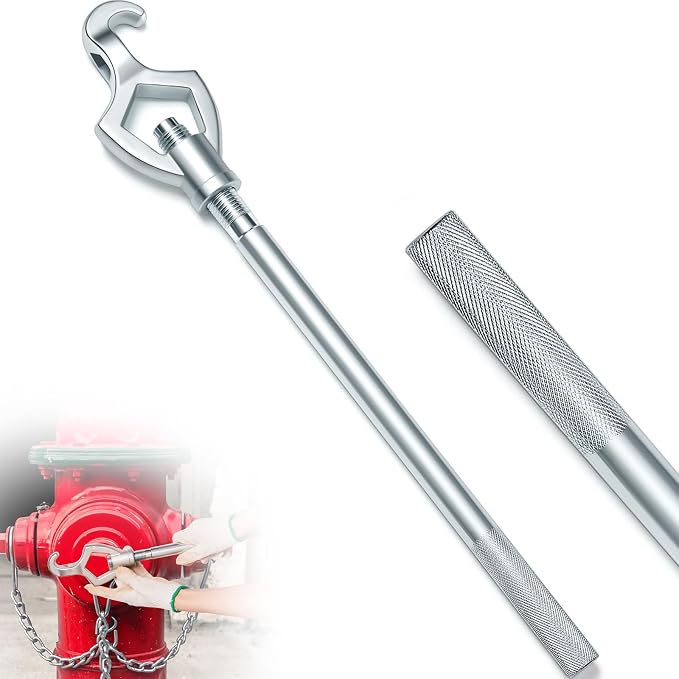 Tandefio 1 Pcs Fire Hydrant Wrench, 1-1/2" to 3", Silver | Adjustable Hydrant Key for Utility Crews, Multifunctional Hydrant Wrench for Tightening Fire Nuts Tightening Water Pipes