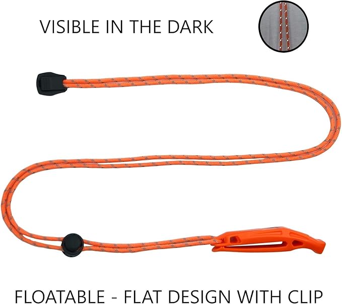 LuxoGear Emergency Whistles with Lanyard Safety Whistle Survival Shrill Loud Blast for Kayak Life Vest Jacket Boating Fishing Boat Camping Hiking Hunting Rescue Signaling Kids Lifeguard Plastic 2 Pack
