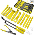 Poraxy 19Pcs Trim Removal Tool,Car Panel Door Audio Trim Removal Tool Kit, Auto Clip Pliers Fastener Remover Pry Tool Set with Storage Bag