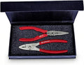 VAMPLIERS 2-PC Screw Extractor Pliers 7.5" Long Nose + 7" Slip Joint Pliers | Gift Box Set Made in Japan, Patented, High Carbon Steel, For Confined Spaces, Removes Damage Screws, Non-Slip Jaws, Gift Idea