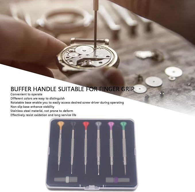 Precision Jewelers Screwdriver Set, 6Pcs Micro Watch Screwdriver Set for Watch, Jewelry, Eyeglass, Electronics Repair
