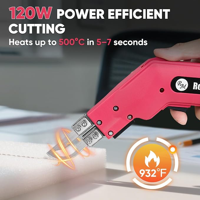 ROMECH Hot Knife Foam Cutter, 120W Electric Foam Cutting Tool Kit with Blades & Heavy-Duty Case for EPS, XPS, EVA, EPP RM-008 (120W)
