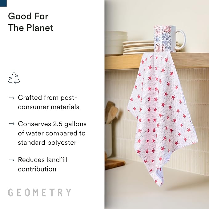 GEOMETRY Kitchen Tea Towel - Quick Dry Microfiber Cloth Dish Towels for Kitchen Drying - Premium Quick Dry Towel (Gradient Star, 1-Pack)