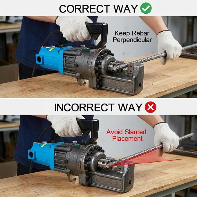 7/8" Electric Hydraulic Rebar Cutters 1400W Portable Rebar Cutter 110V/60Hz Fast Cutting 4-22mm #3– #7 in 1.5-2.5s for Construction with Stainless Steel Carry Case RC-22