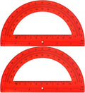 EBOOT Plastic Protractor Math Protractors 180 Degrees, 6 Inch, Pack of 2 (Red)