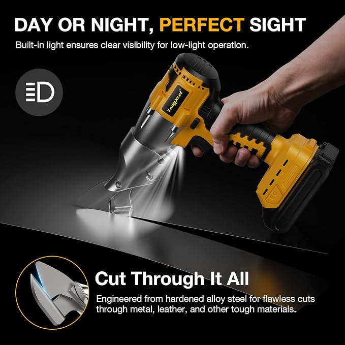 Cordless Metal Shears for Dewalt 20V Max-14GA Steel Metal Cutter for Cutting Sheet Metal, Leather, and Carpet with 360° Pivoting Head. Long-Lasting Cutting Power with Brushless Motor(NO Battery)