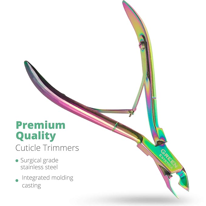Professional Cuticle Trimmer Nail Cuticle Cutter Stainless Steel Cuticle Nippers with Sharp Blades Double Spring Manicure Tools for Nail Care Pedicure Home Spa (Multi - Pusher Included)