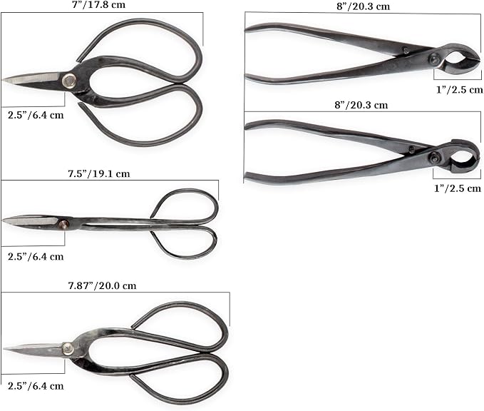BambooMN 5 Piece Bonsai Sheal Tool Set, Concave Cutter, Knob Cutter, Bonsai Trimming, Beginner Friendly - 1 Set