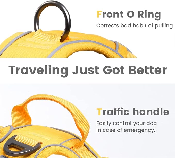 Pawaii No Pull Dog Harness with Pet ID Tag, Reflective Vest | Built for safer walks with a QR Pet ID Tag, front no pull clip, reflective trim, control handle and breathable mesh lining