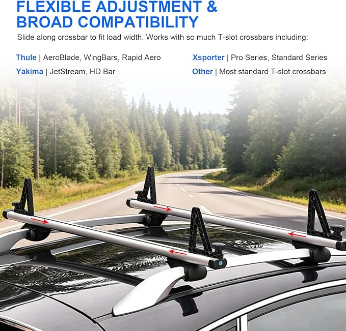 NEW Aero Load Stops T-Slot Load Stops - 4 Pack - Die Casting Aluminum Anti-Slip Crossbar Clamps for Ladder, Kayak, Firewood, Skis - Tool-Free Installation for Truck Bed Bars