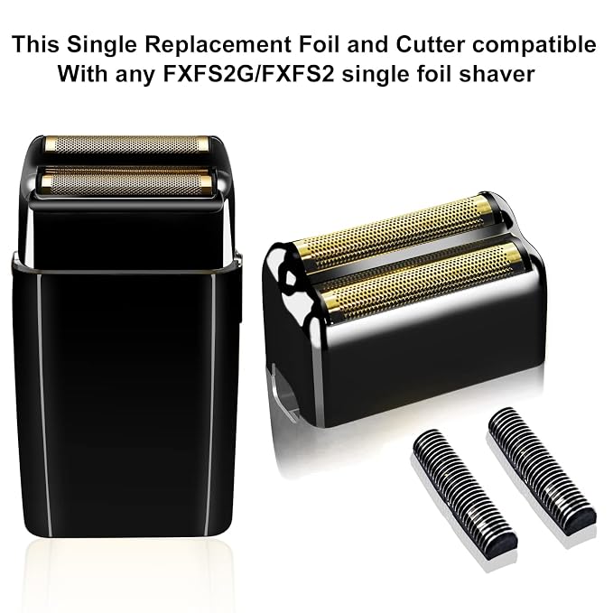 3 pack Replacement Foil and Cutters Compatible with BaBylissPRO Barberology FXFS2 Shaver Metal shaver foil replacement heads,Black