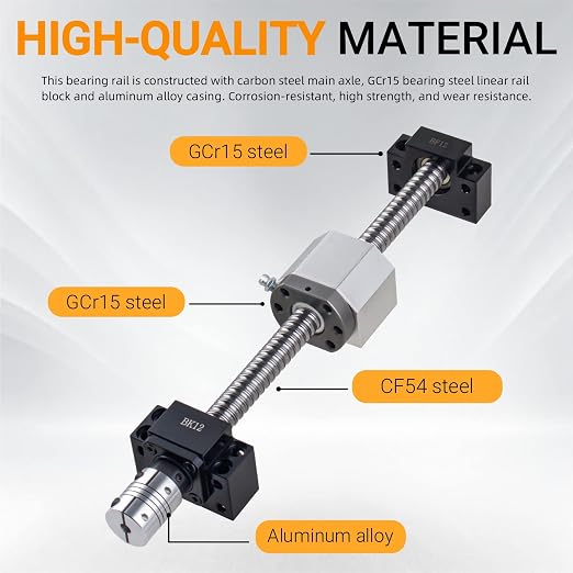 HGR20-700mm Linear Slide Rails + 1PCS SFU1605-700mm Anti-Reverse Ballscrew with BF/BK12, Nut Housing, Coupling with 4pcs Bearing Block Linear Guide Rail Set High Precision CNC Parts for CNC